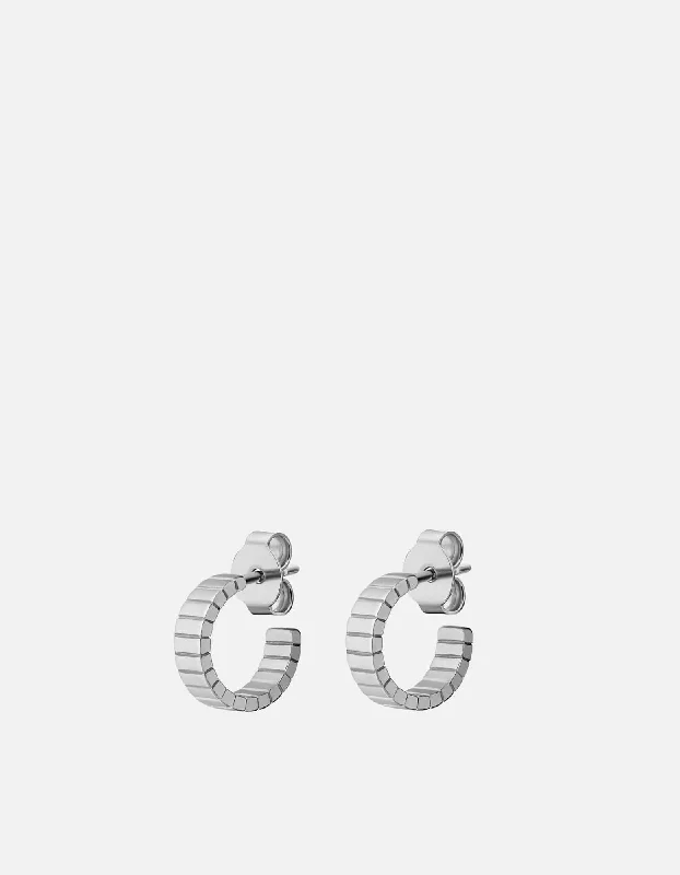 Vale Huggie Earrings, Sterling Silver