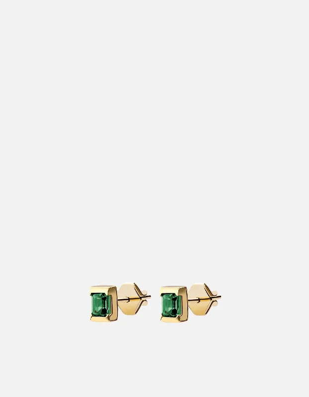 Valor Quartz Stud Earrings, 14k Gold