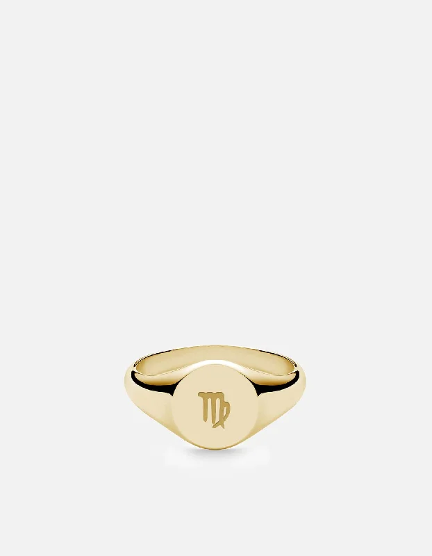 Virgo Astro Signet Ring, 14k Gold