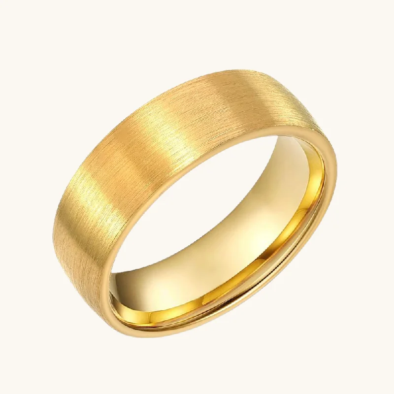 The Brushed Gold Wedding Band