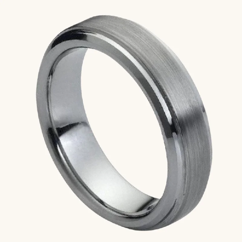 Thin Brushed Tungsten Band