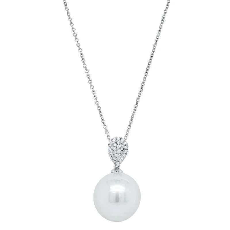 18ct White Gold South Sea Pearl & Diamond Aegean Pendant