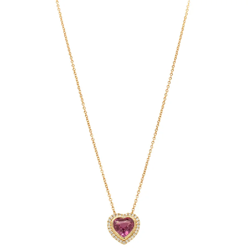 18ct Yellow Gold 1.61ct Pink Sapphire & Diamond Isla Pendant