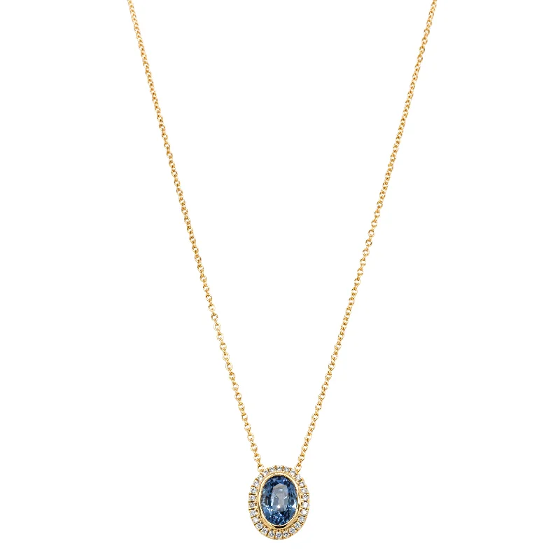 18ct Yellow Gold 1.94ct Sapphire & Diamond Isla Pendant