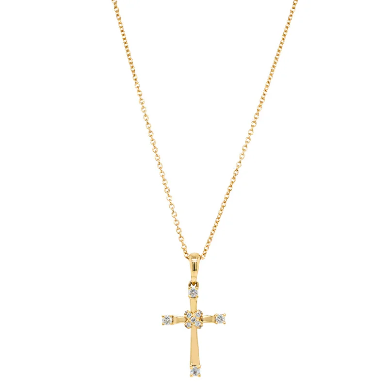 18ct Yellow Gold .19ct Diamond Cross Pendant