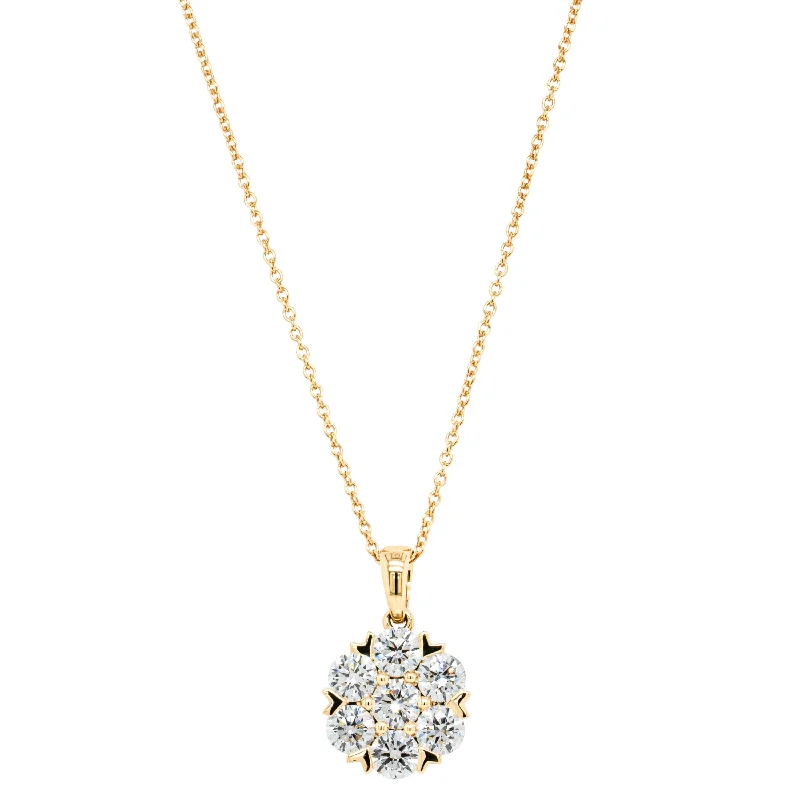 18ct Yellow Gold 2.00ct Diamond Lotus Pendant