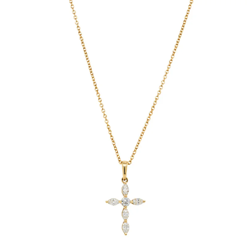 18ct Yellow Gold .48ct Diamond Cross Pendant