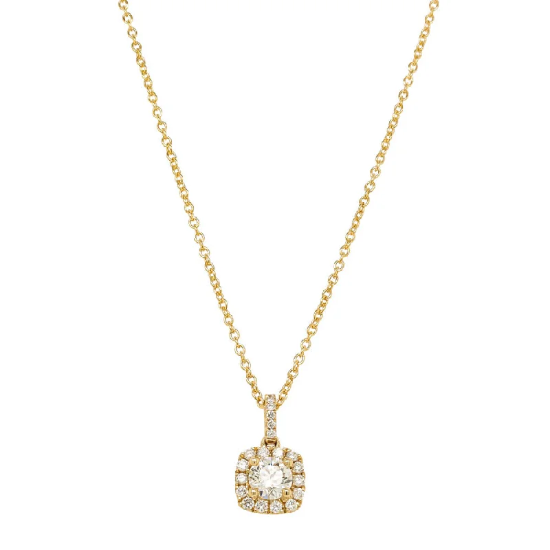 18ct Yellow Gold .50ct Diamond Peony Pendant