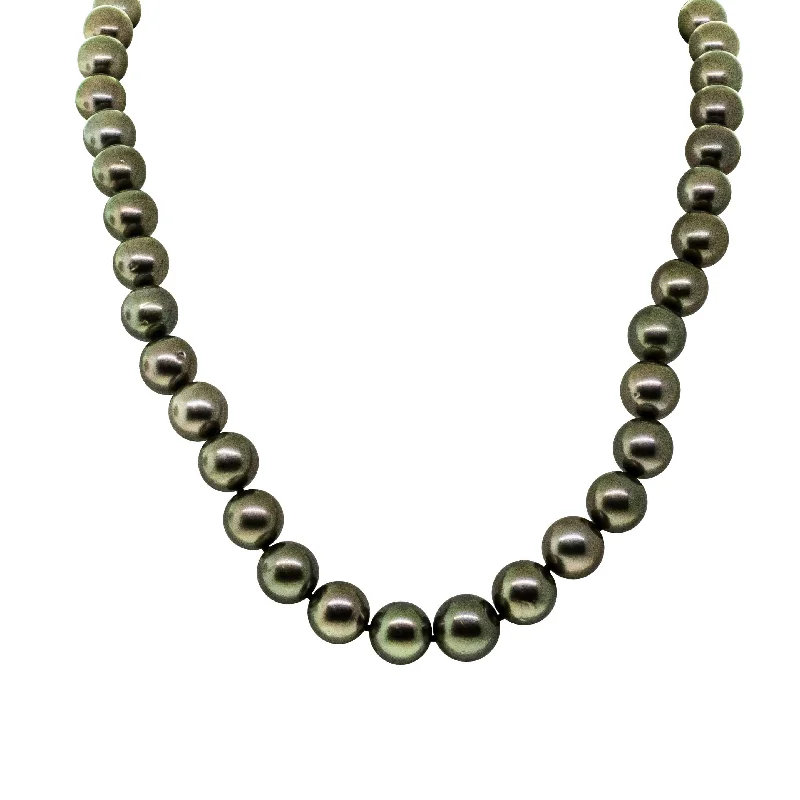 18ct Yellow Gold Tahitian Black Pearl Strand