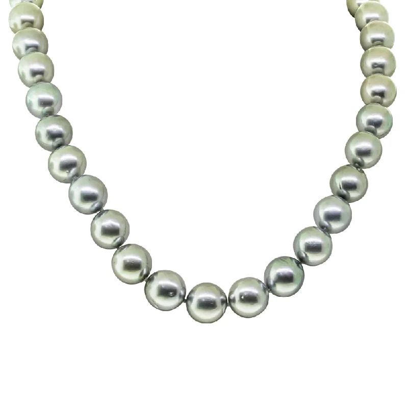 9ct White Gold Tahitian Black Pearl Strand