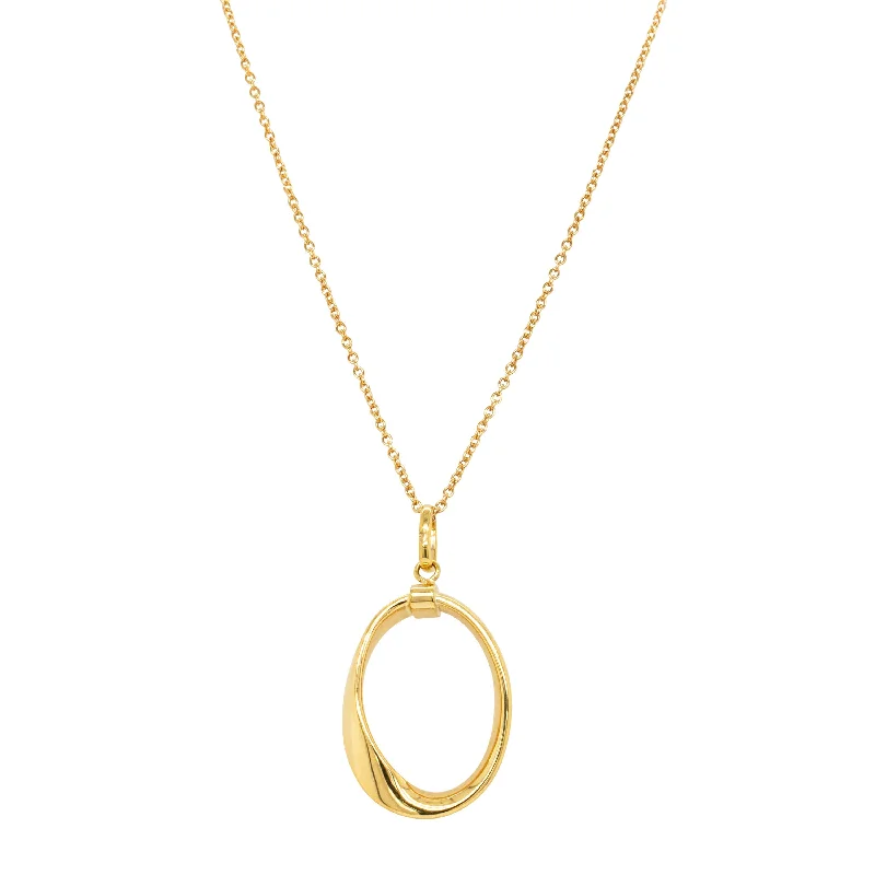 9ct Yellow Gold Oval Ribbon Pendant with Chain