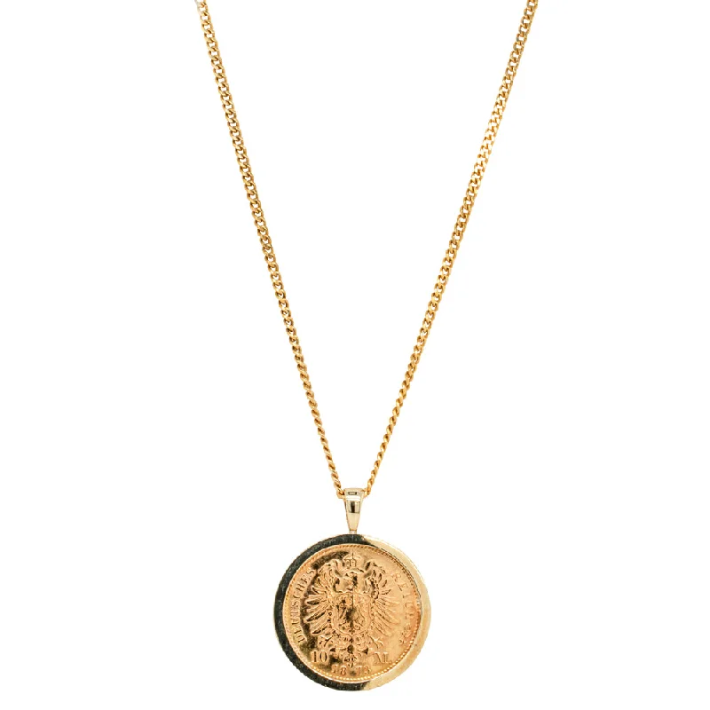 9ct Yellow Gold Prussian Coin Pendant with Chain