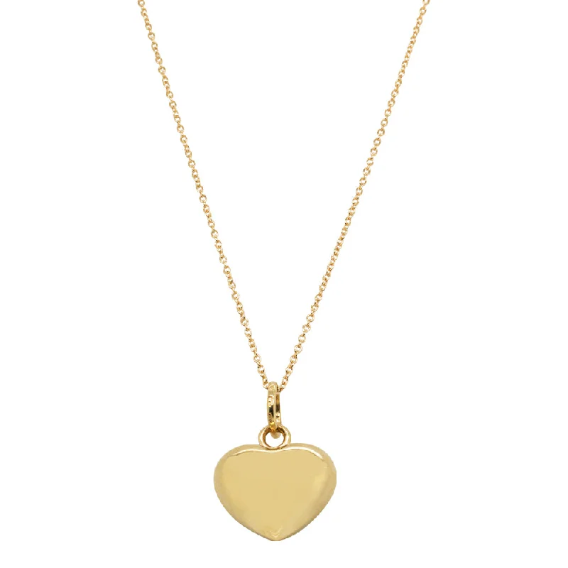 Deja Vu 14ct Yellow Gold Puffed Heart Pendant