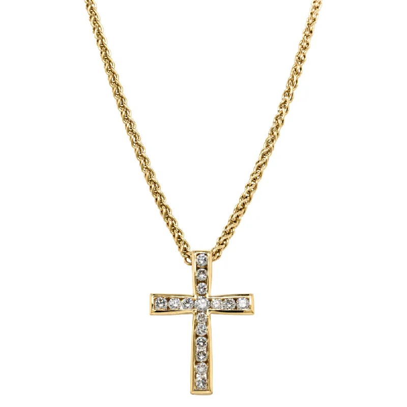 Deja Vu 18ct Yellow Gold .70ct Diamond Cross Pendant