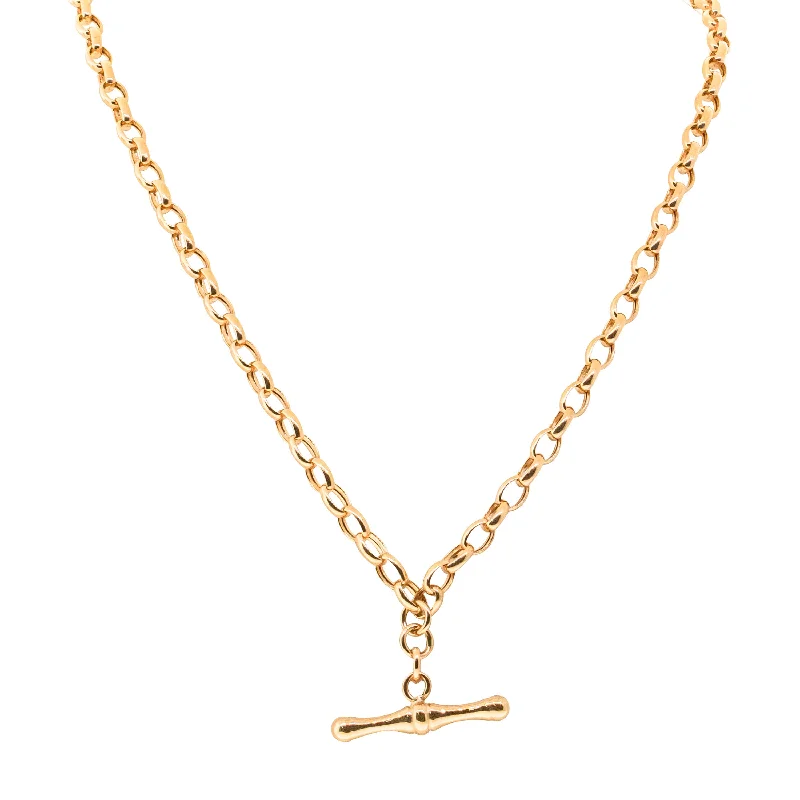 Deja Vu 9ct Rose Gold Belcher Link Fob Chain