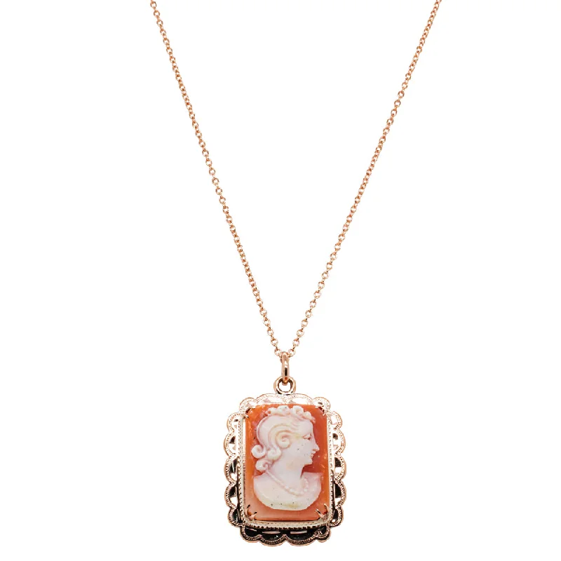 Deja Vu 9ct Rose Gold Cameo Pendant