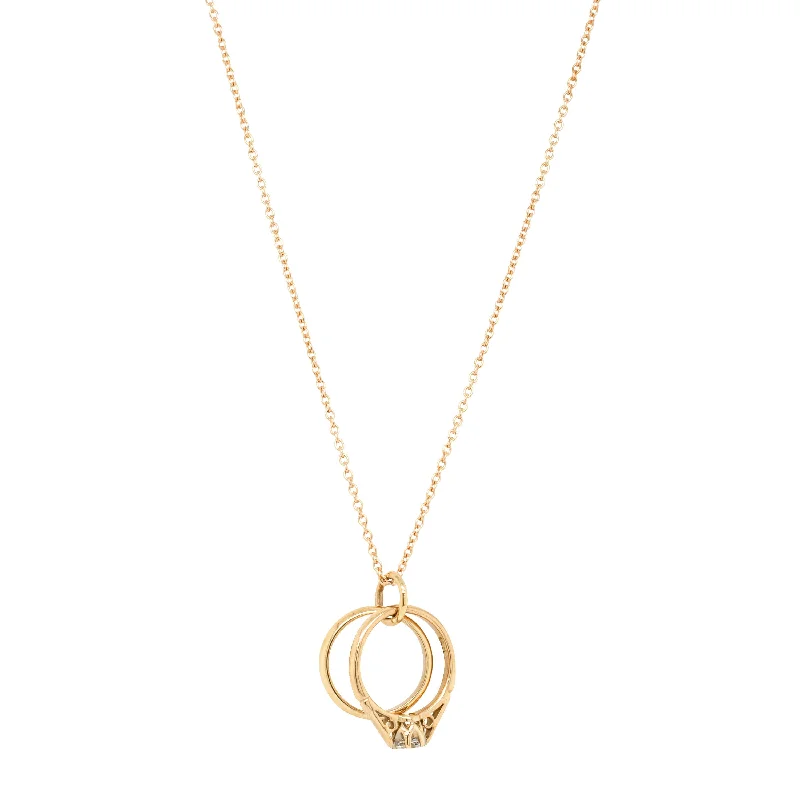 Deja Vu 9ct Yellow Gold Bridal Rings Necklace