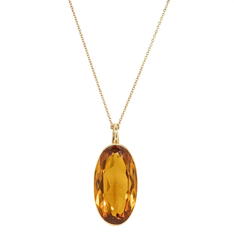 Deja Vu 9ct Yellow Gold Citrine Pendant With Chain