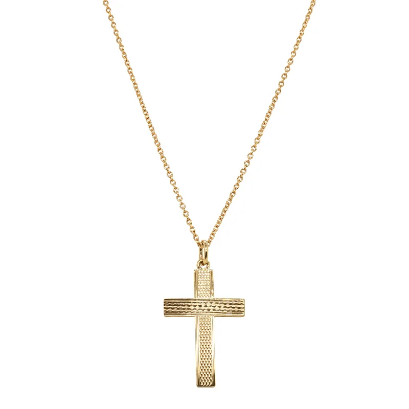 Deja Vu 9ct Yellow Gold Cross Pendant With Chain