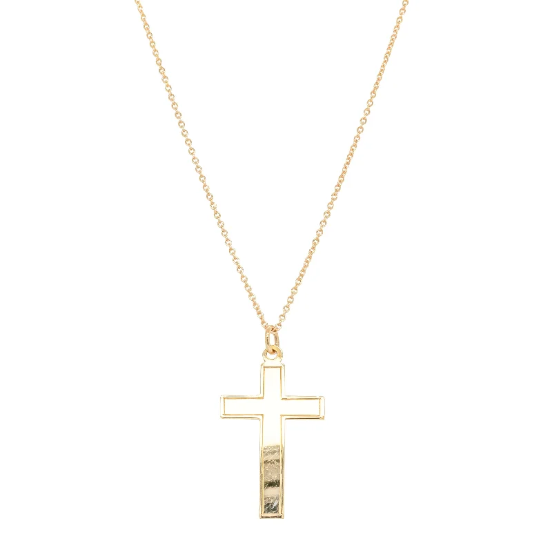 Deja Vu 9ct Yellow Gold Cross Pendant With Chain