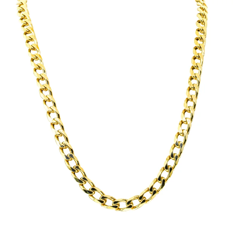 Deja Vu 9ct Yellow Gold Curb Link Necklace