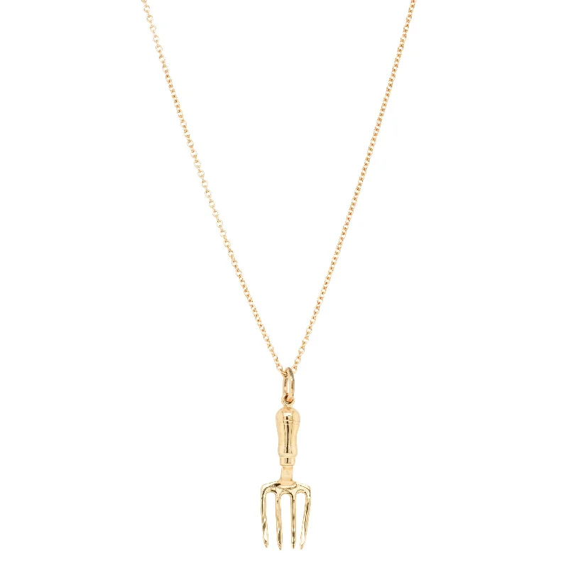 Deja Vu 9ct Yellow Gold Gardening Fork Necklace