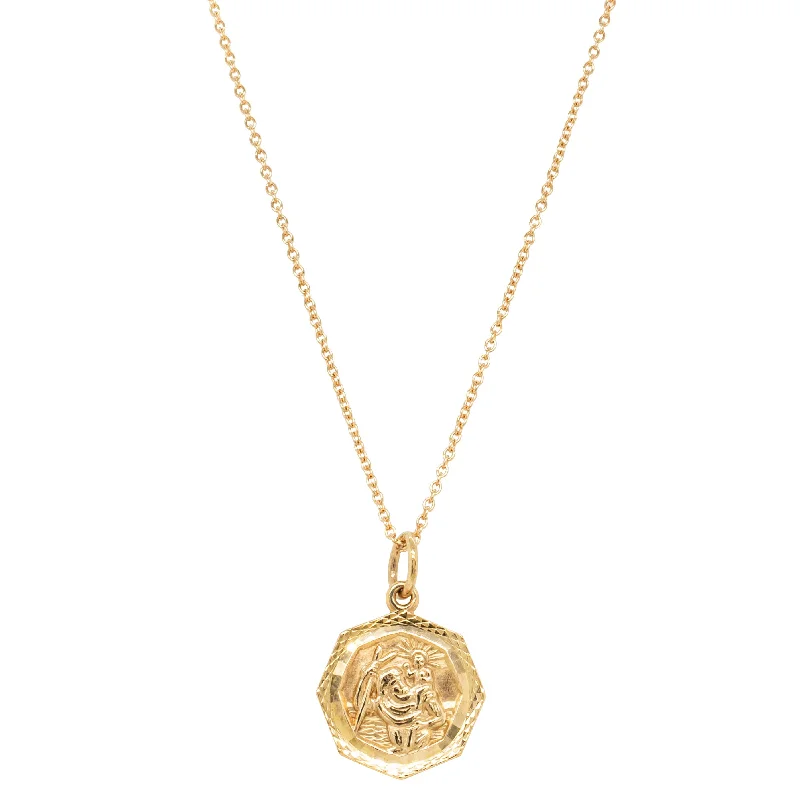 Deja Vu 9ct Yellow Gold St Christopher Pendant