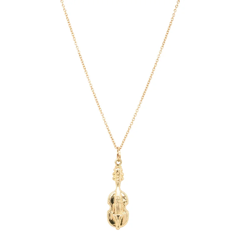 Deja Vu 9ct Yellow Gold Violin Necklace