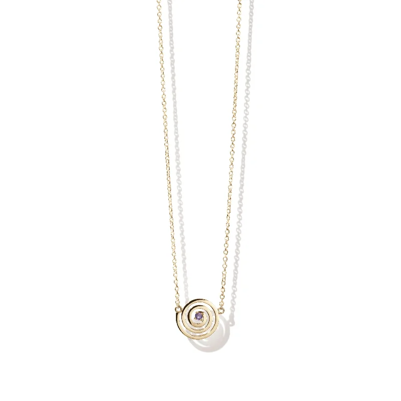 Meadowlark Amethyst Spiral Necklace - Gold Plated