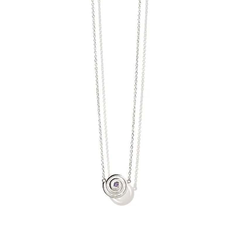 Meadowlark Amethyst Spiral Necklace - Sterling Silver