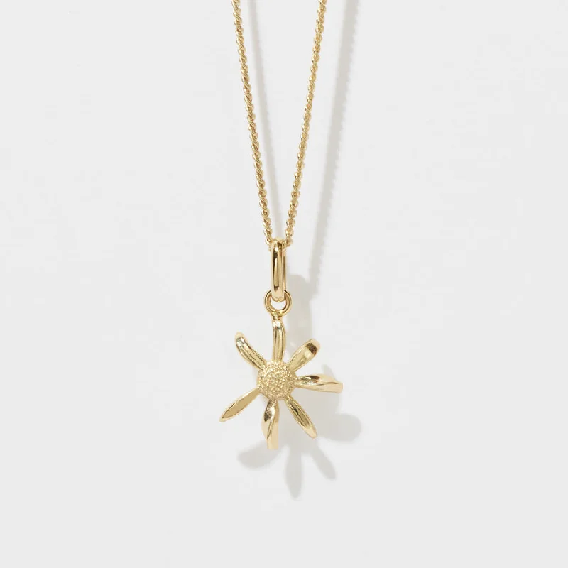 Meadowlark Daisy Charm Necklace - Gold Plated