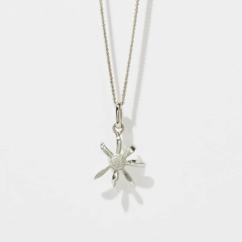 Meadowlark Daisy Charm Necklace - Sterling Silver