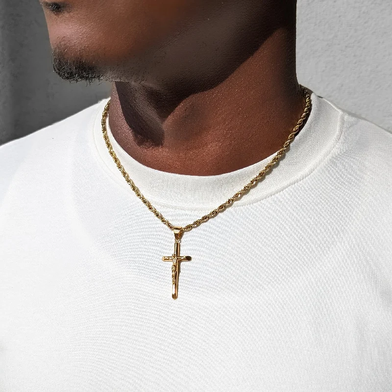 Men's Gold Crucifix Necklace