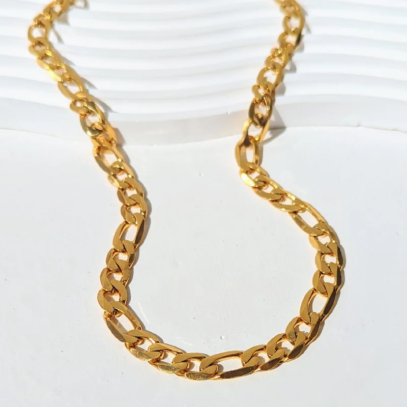 Men's Gold Figaro Chain Necklace