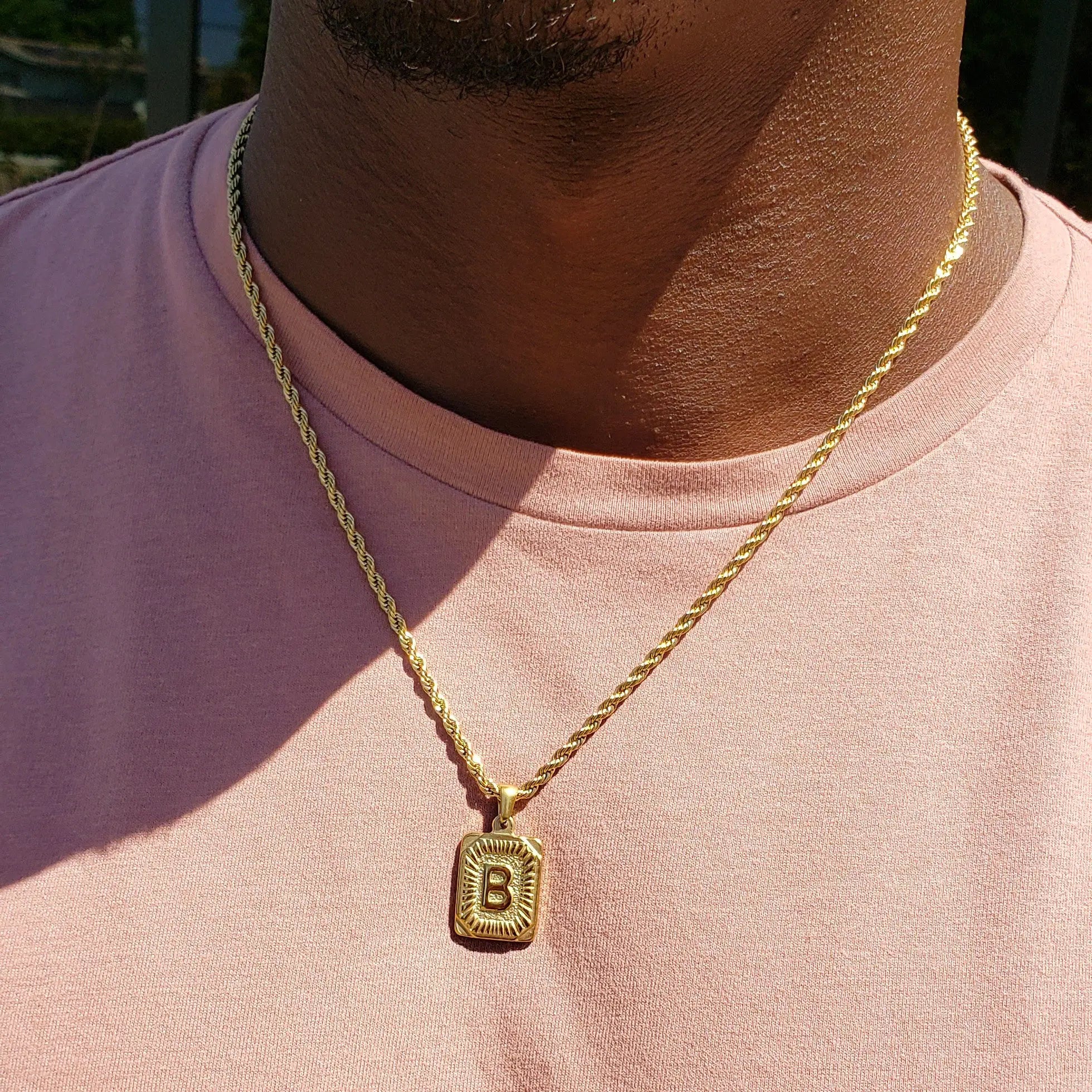 Men's Initial Vintage Necklace