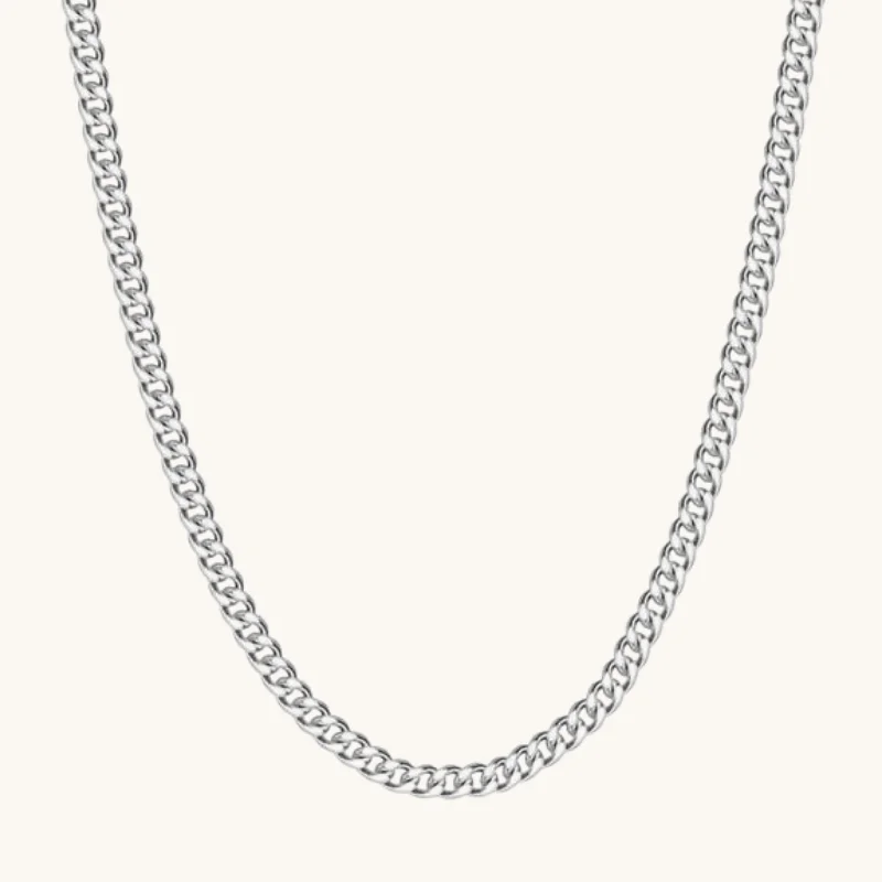 Men's Silver Cuban Chain Necklace