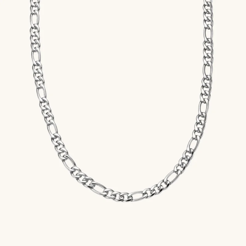 Men's Silver Figaro Chain Necklace