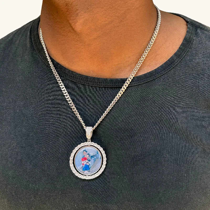 Men's Spinning Picture Necklace