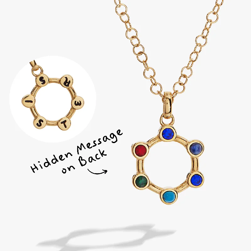 Hidden Message 'Sister' Crystal Necklace