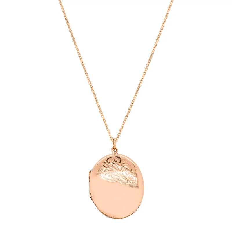 Vintage 9ct Rose Gold Oval Locket