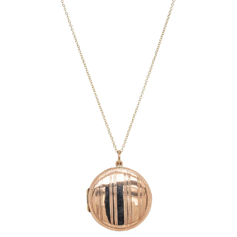 Vintage 9ct Rose Gold Round Locket