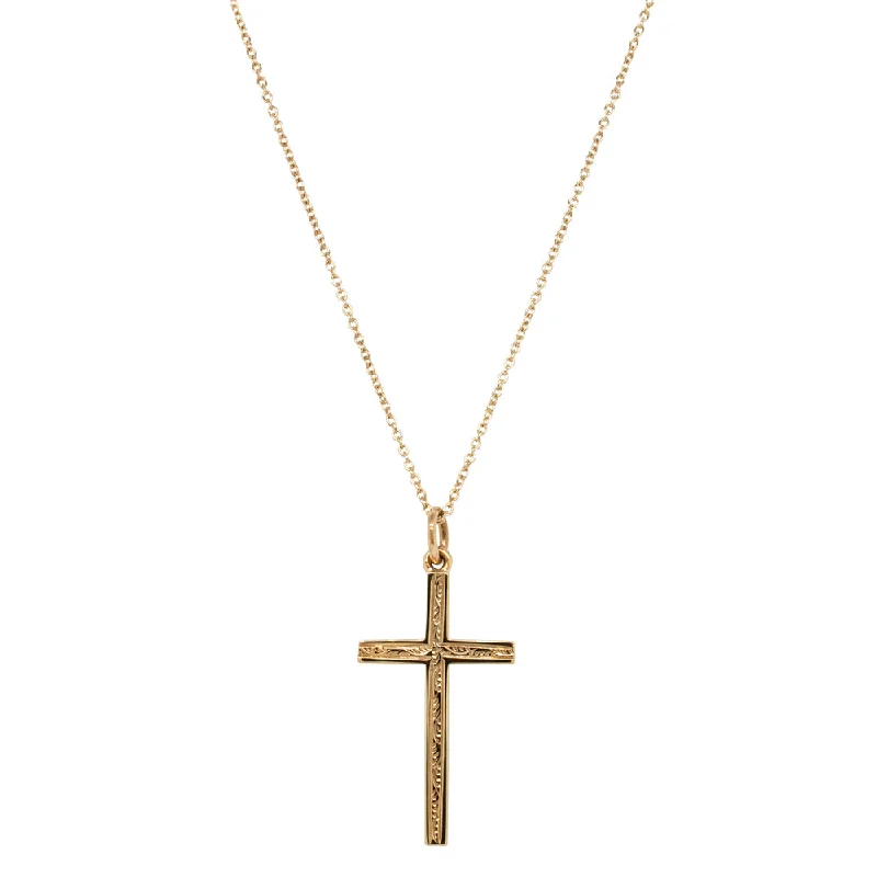 Vintage 9ct Yellow Gold Cross Pendant