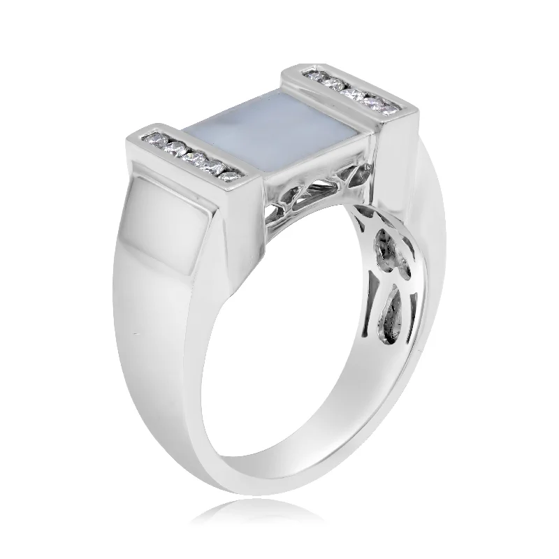 0.20ct Diamond Men's Ring set in 14KT White Gold / R2193F