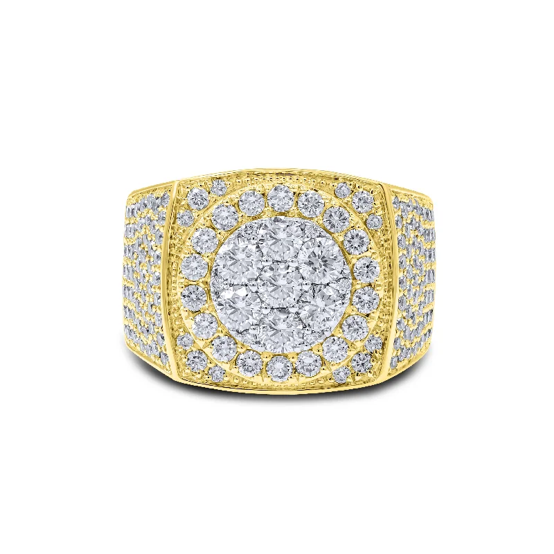 4.55ct Diamond Men's Ring set in 14KT Yellow Gold / RN403334A