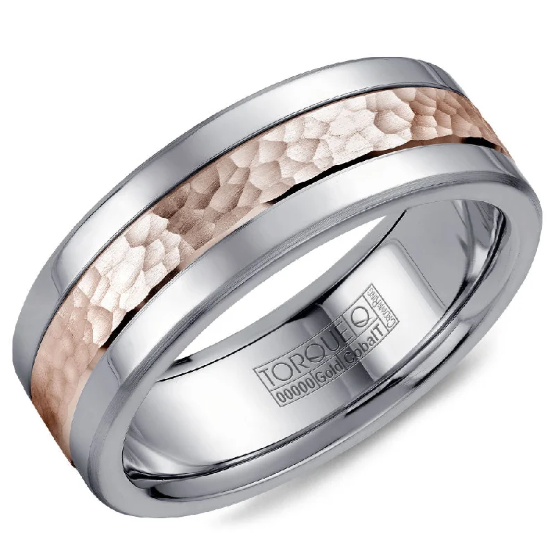 Torque Cobalt & Gold Collection 7.5MM Wedding Band with Rose Gold Center CW005MR75