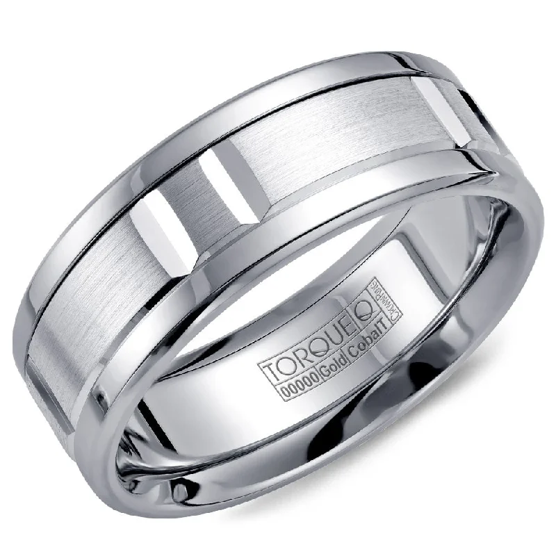 Torque Cobalt & Gold Collection 7.5MM Wedding Band with White Gold Center CW011MW75