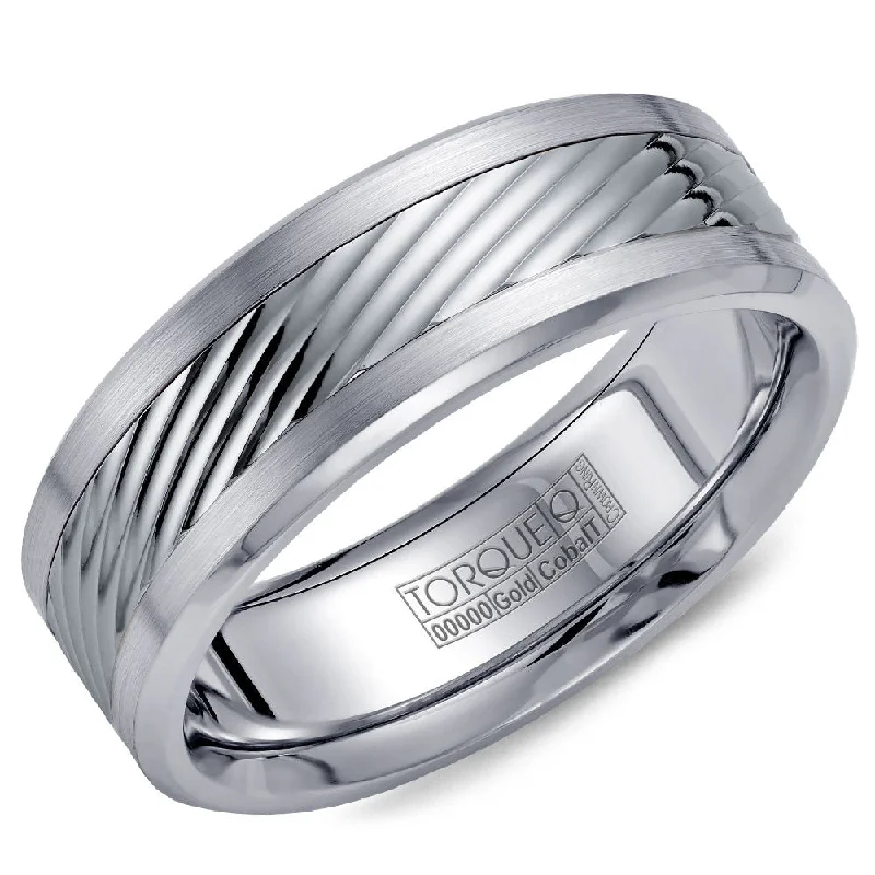 Torque Cobalt & Gold Collection 7.5MM Wedding Band with White Gold Center CW015MW75