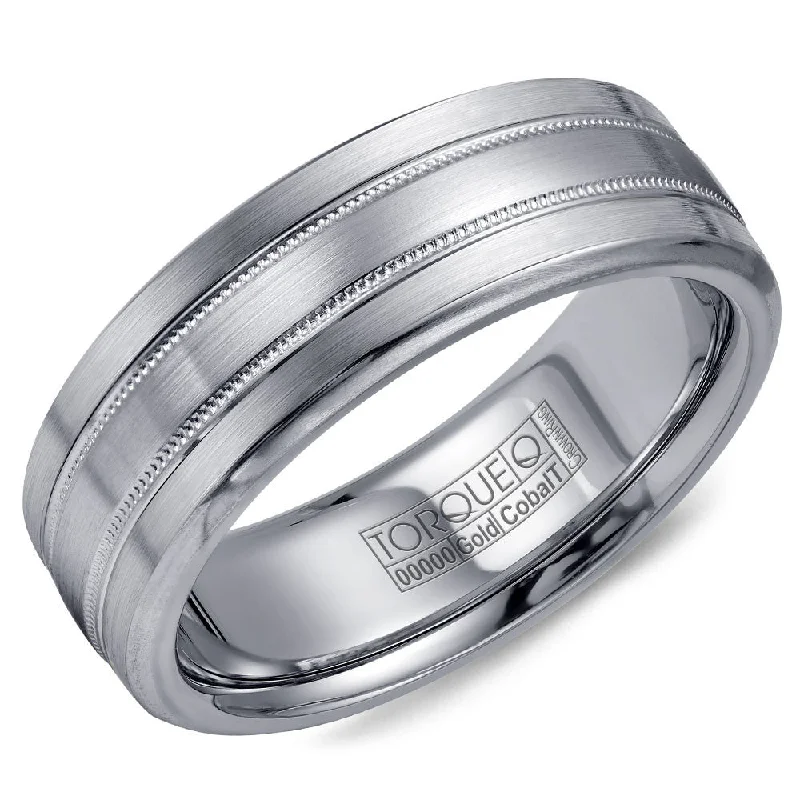 Torque Cobalt & Gold Collection 7.5MM Wedding Band with White Gold Center CW022MW75