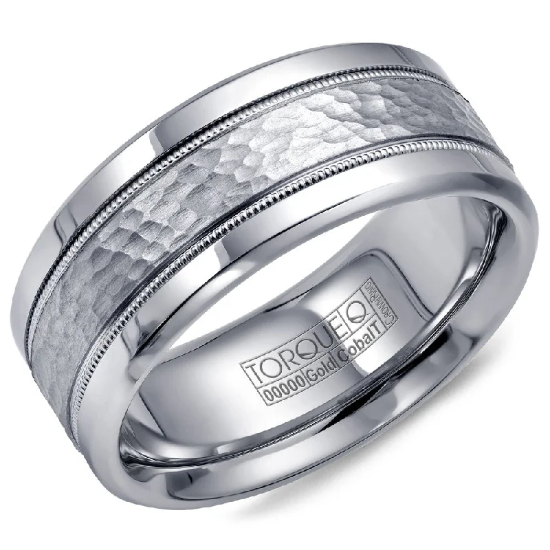 Torque Cobalt & Gold Collection 9MM Wedding Band with White Gold Center CW003MW9