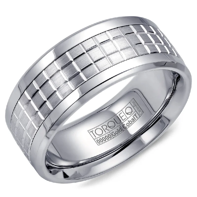 Torque Cobalt & Gold Collection 9MM Wedding Band with White Gold Center CW009MW9